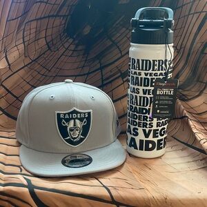 New Era Gray NFL Raiders Cap with NFL Raiders Bottle